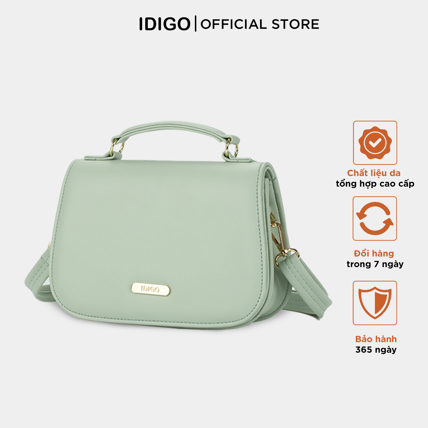 Túi xách tay & đeo chéo nữ nắp gập dáng bầu IDIGO FB2-3365-00
