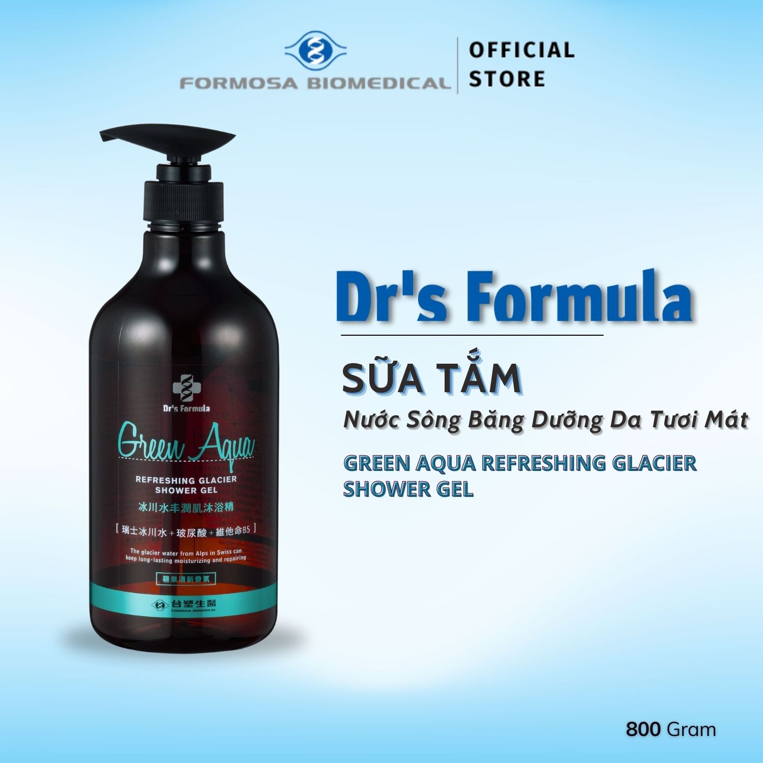 Sữa Tắm Nước Sông Băng Hương Green Aqua Dưỡng Da Tươi Mát Dr's Formula Green Aqua Refreshing Glacier Shower Gel