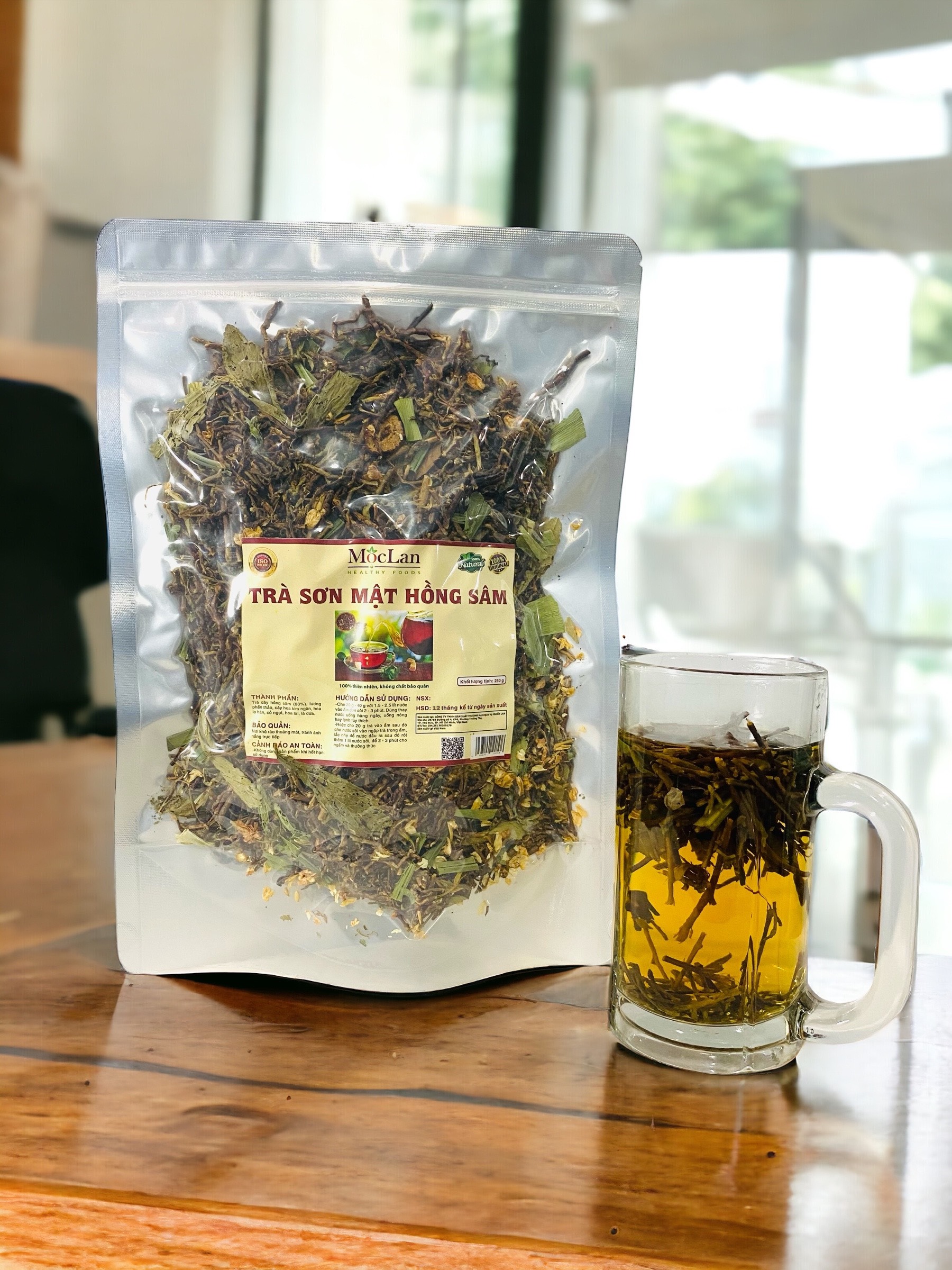 Trà sơn mật hồng sâm Mộc Lan (bịch 250g)