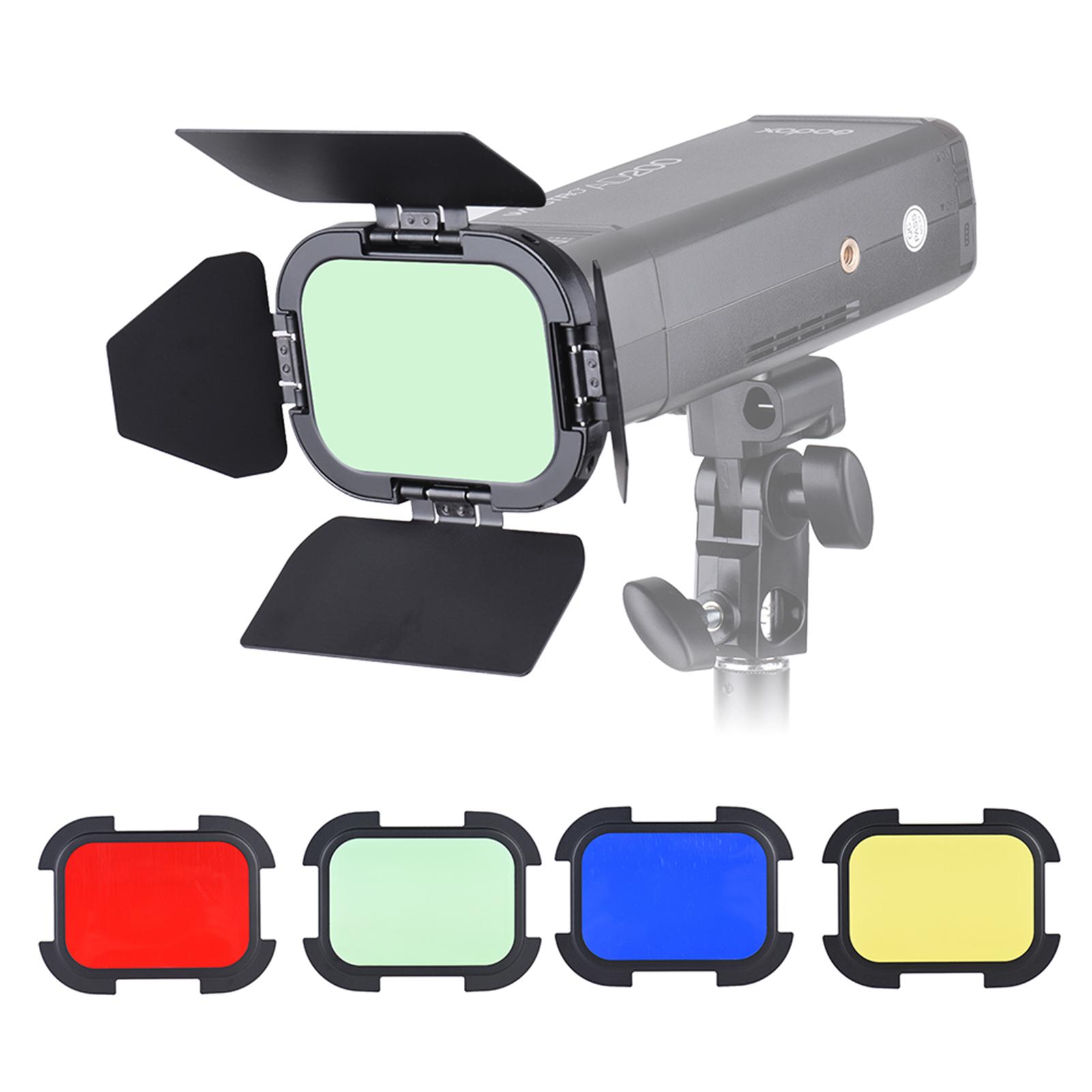 Cửa chuồng chuyên dụng BD-07 với Lưới lược mật ong có thể tháo rời và 4 bộ lọc màu cho Godox AD200