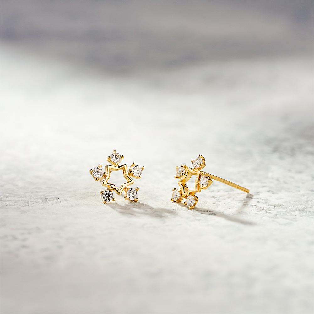 Bông Tai Nữ Vàng 14K BTAM86 Huy Thanh Jewelry