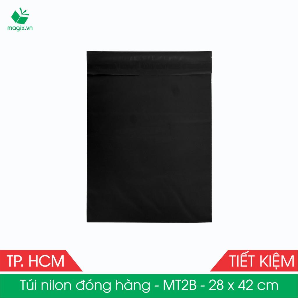 MT2B - 28x42 cm - Túi nilon TIẾT KIỆM gói hàng - 500 túi niêm phong đóng hàng màu ĐEN