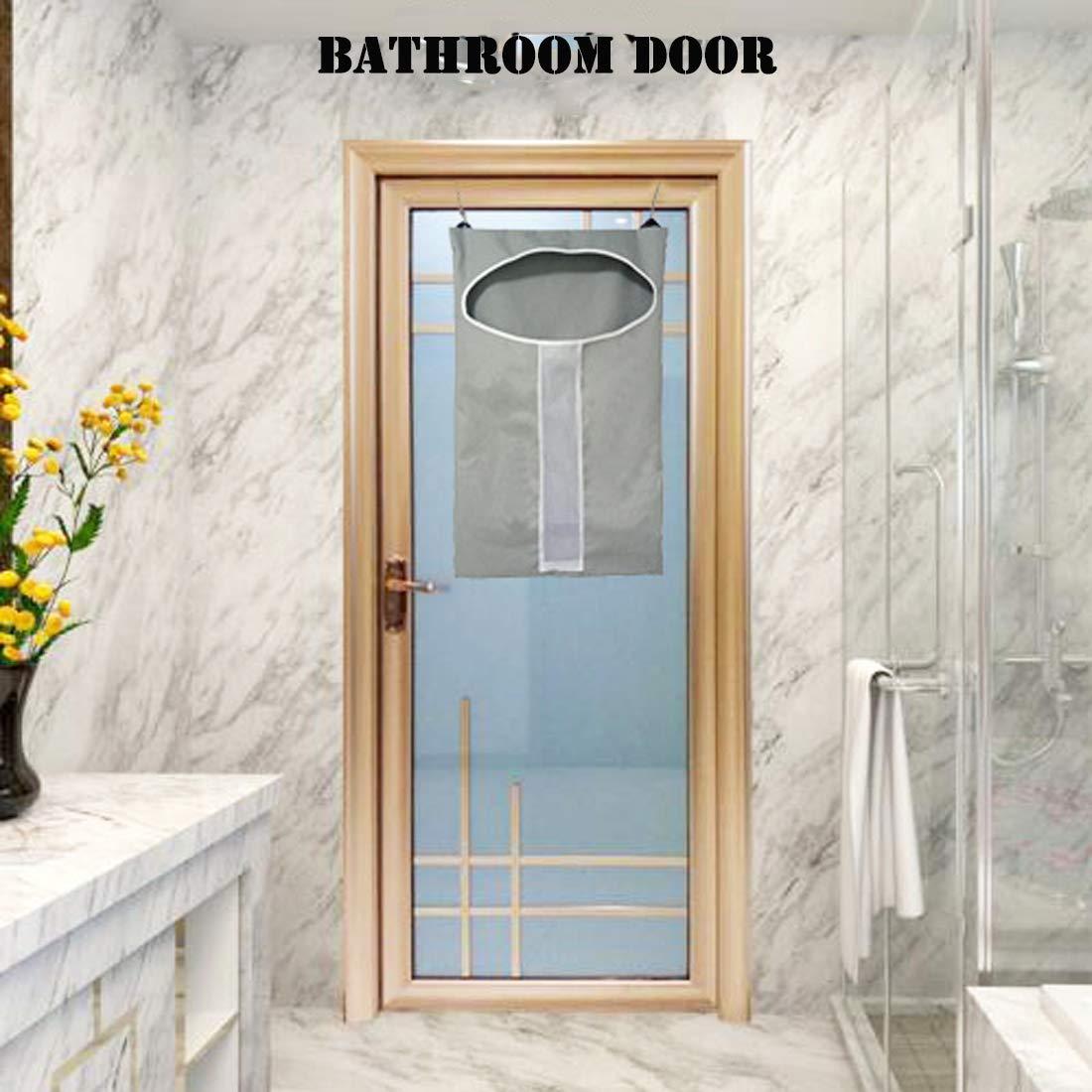 Giỏ giặt đồ bẩn để treo ở cửa - Bóng tường tiết kiệm không gian với móc thép không gỉ - cho người giữ phòng ngủ, phòng tắm, ký túc xá - màu xám