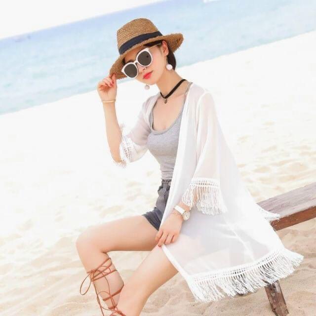 Áo Choàng Tua Rua Nữ Đi Biển Ren Đẹp AC-028