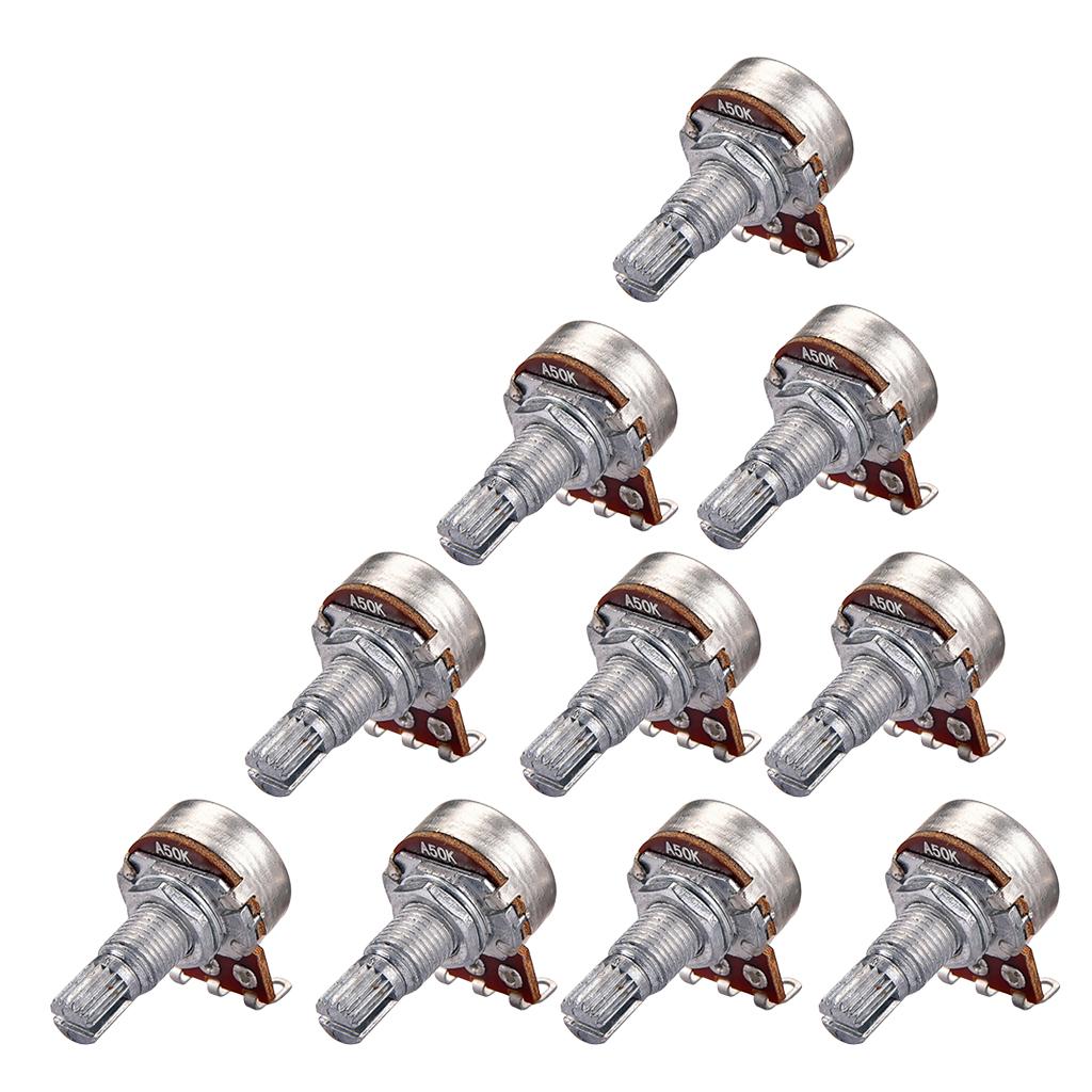 10pcs 18mm Long Split Shaft Potentiometer Audio Pots for Electric Guitar Bass Parts