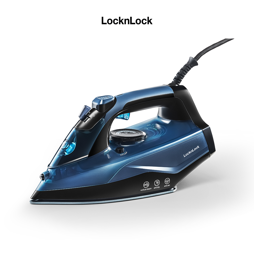 Bàn ủi hơi nước LocknLock ENI362BLU - Hàng chính hãng, tăng cường hơi nước, tự làm sạch, chống nhỏ giọt - JoyMall