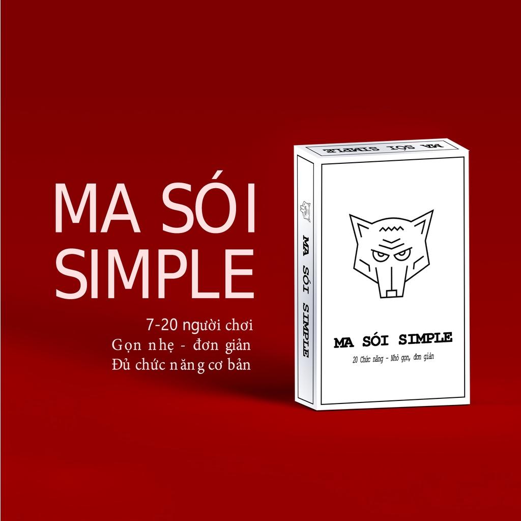 Bộ bài ma sói Simple dành cho 7 đến 20 người chơi - hoạ tiết đơn giản - gọn gàng, thích hợp mang theo bên mình