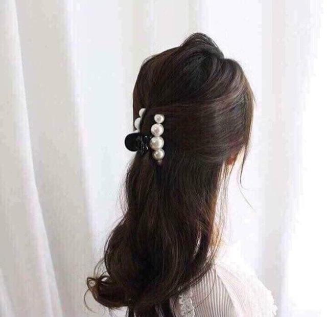 Kẹp tóc đính hạt giả ngọc trai nhân tạo