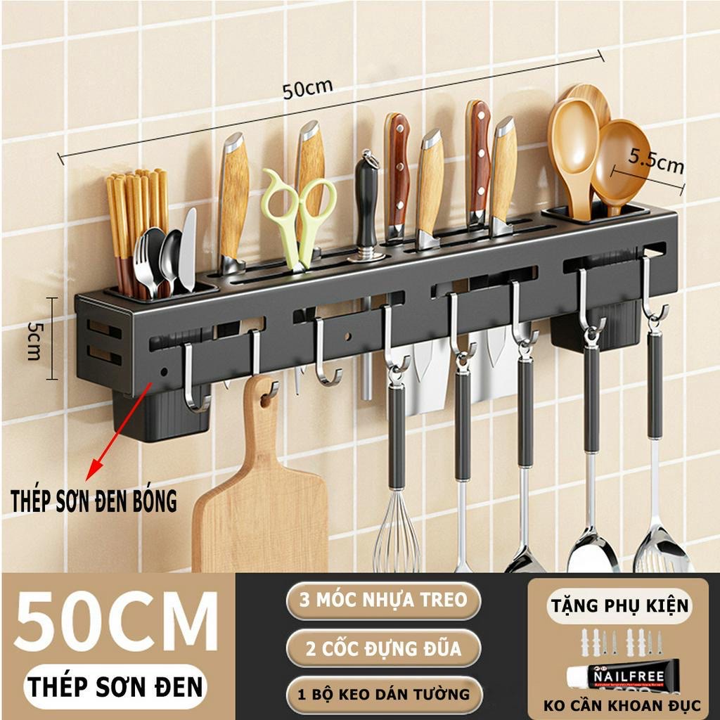Giá Treo Đồ Nhà Bếp , Gia Vị, Giá Cài Dao, Kéo, Đồ Dùng Nhà Bếp Đa Năng Bằng Inox Không Gỉ