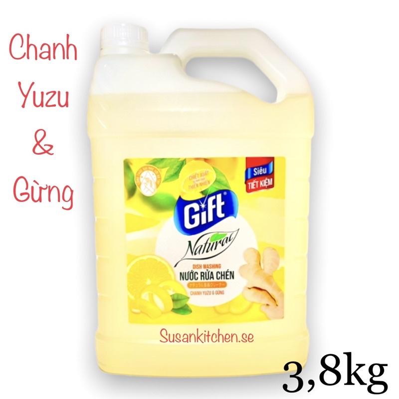 NƯỚC RỬA CHEN GIFT CHANH YUZU &amp; GỪNG CAN 3,8KG