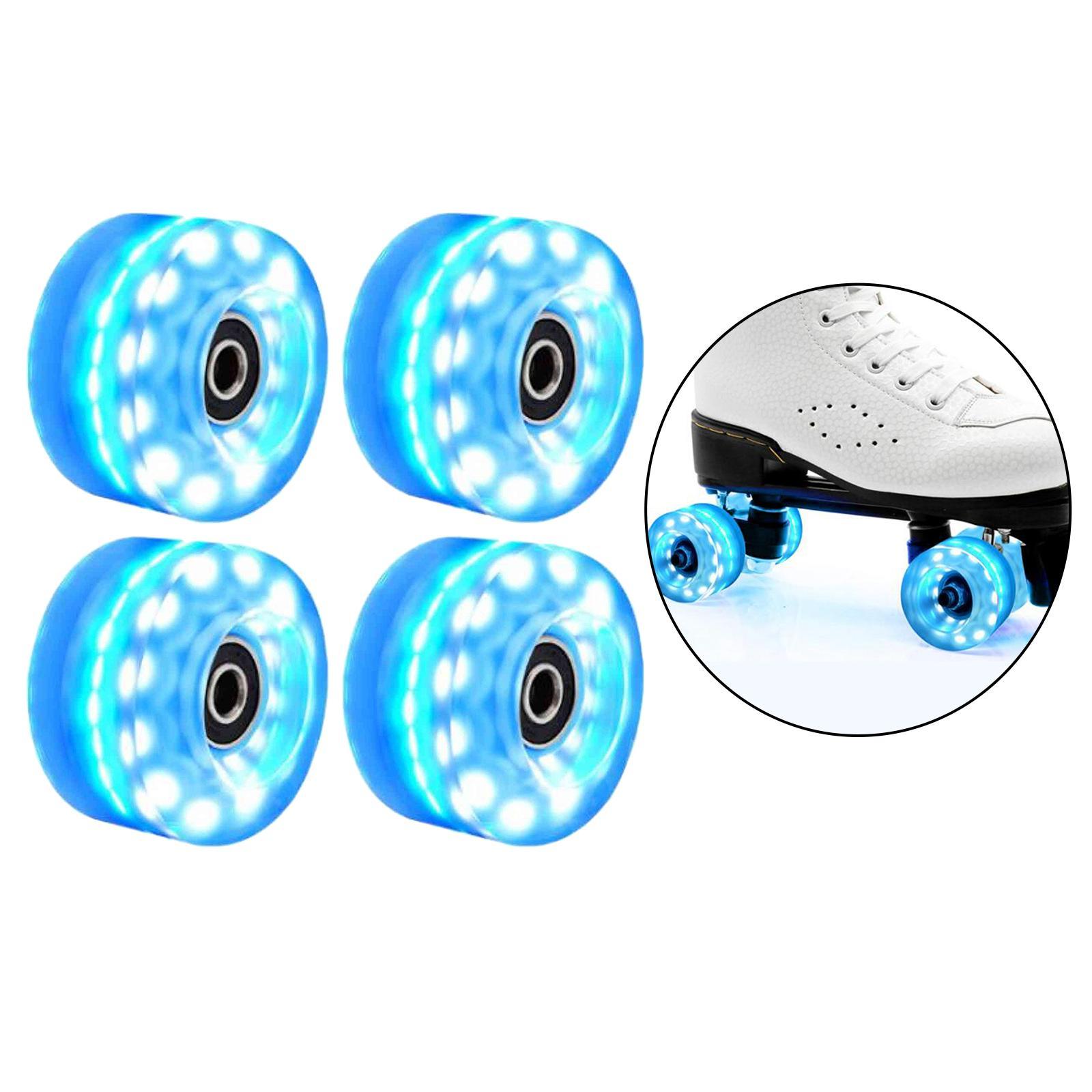 Luminous Quad Roller Skate Wheels Light  Bearings Street Outdoor