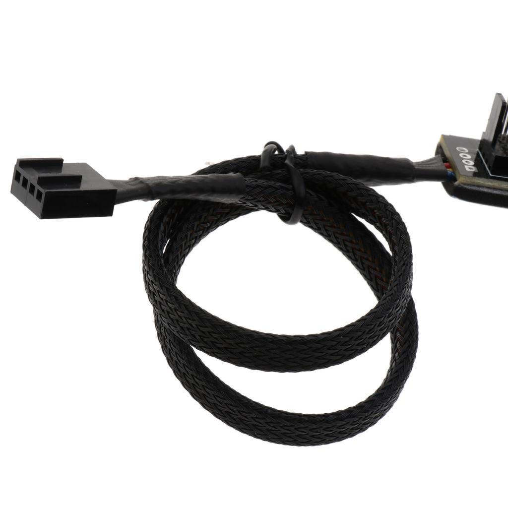 2-4pack PC Cooler Fan Power Cable 1 to 5 Male 4Pin Fan Hub Splitter Cable PWM 3P