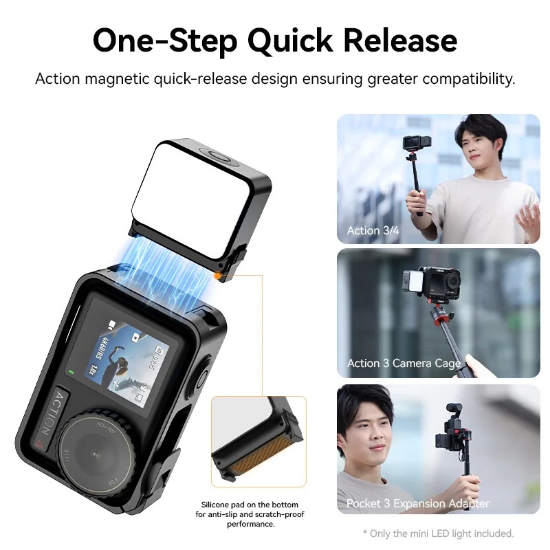 Đèn LED Chống Nước IPX5 5600K Cho DJI Osmo Action 4 / 3 &amp; Pocket 3 - Ulanzi LM18 - Hàng Nhập Khẩu