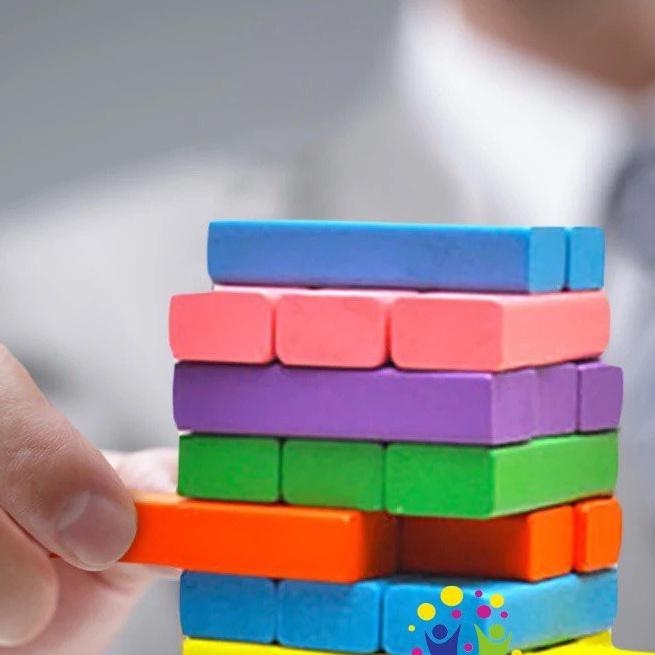 Đồ Chơi Rút Gỗ Màu -DOMINO -Tặng Xúc Xắc