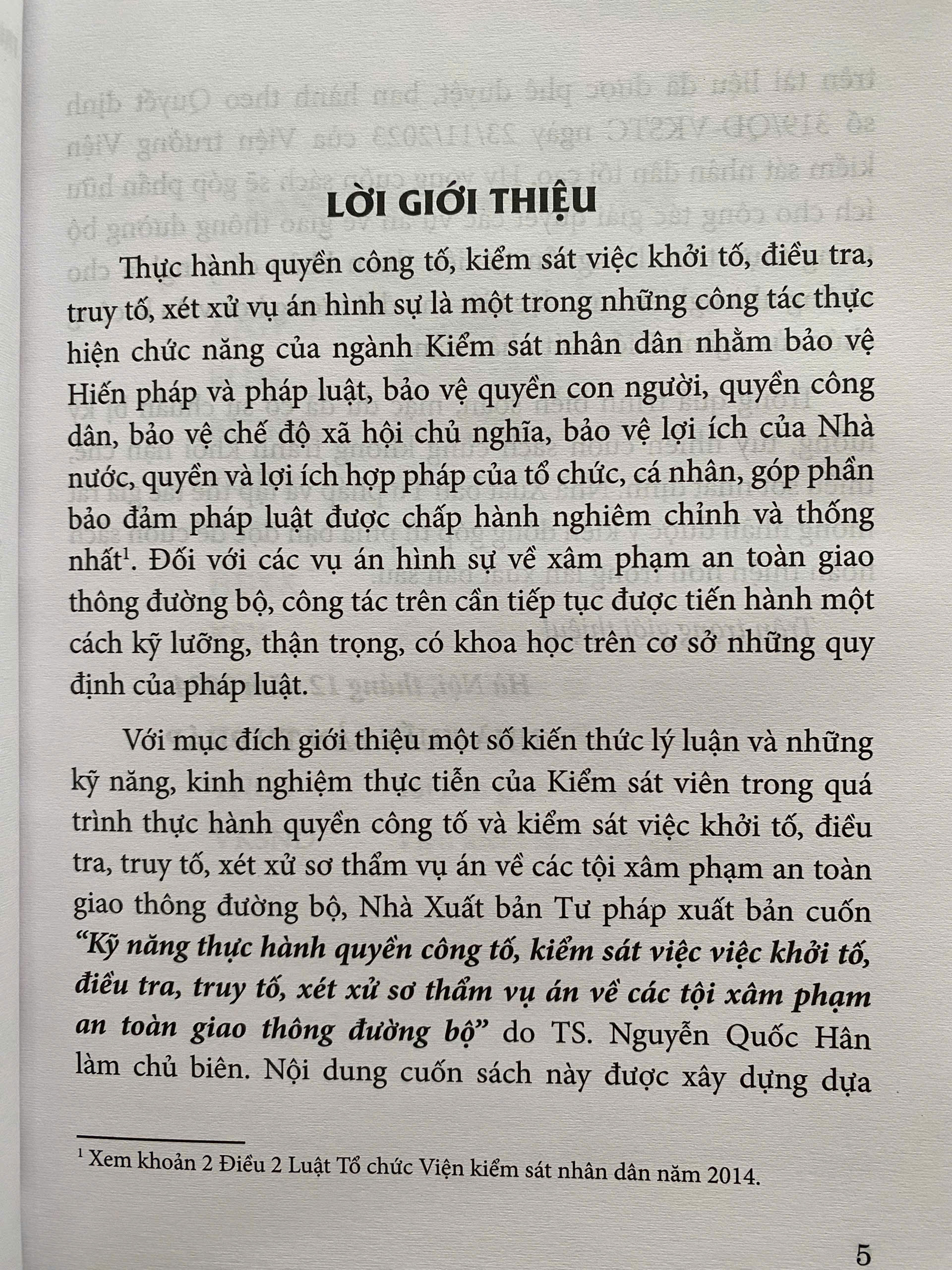 Kỹ Năng Thực Hành Quyền Công Tố, Kiểm Sát Việc Khởi Tố, Điều Tra, Truy Tố, Xét Xử Sơ Thẩm Vụ Án Về Các Tội X.  âm phạm An Toàn Giao Thông