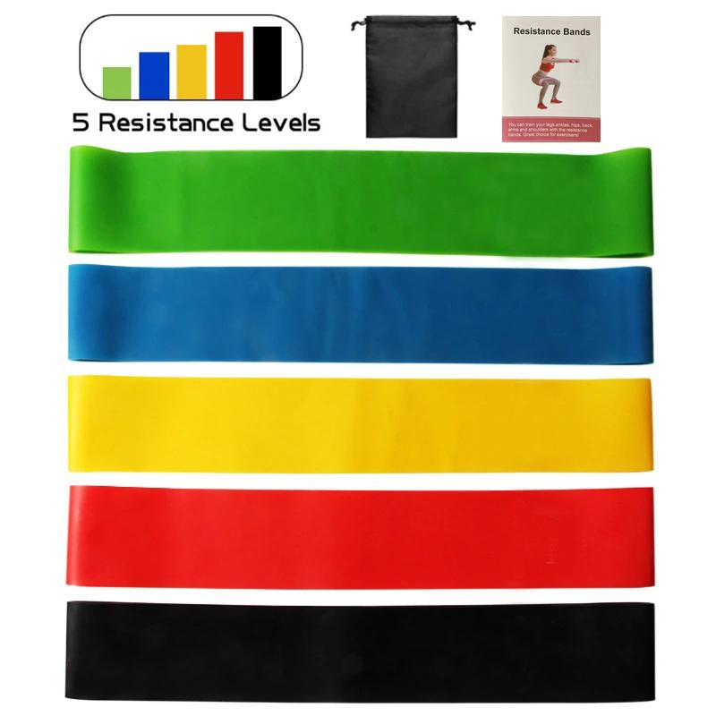 5PCS Yoga Yoga Bands Fitness Gym Gym Band Cao su Bài tập thể thao Bài tập Thiết bị đào tạo tại nhà Pilates Mở rộng CrossFit Màu sắc: Đen