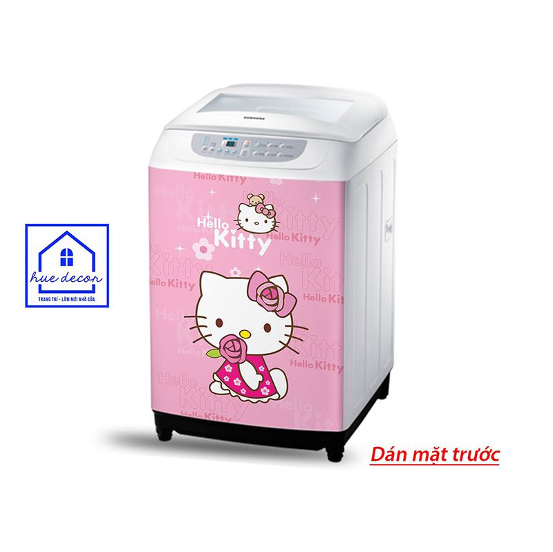 Decal Dán Hello Kitty  Siêu Dễ Thương Hue Decor Không Thấm Nước, Sẵn Keo, Dễ Dán, đủ kích thước cho tất cả các loại Tủ Lạnh - Máy Lạnh - Máy Giặt