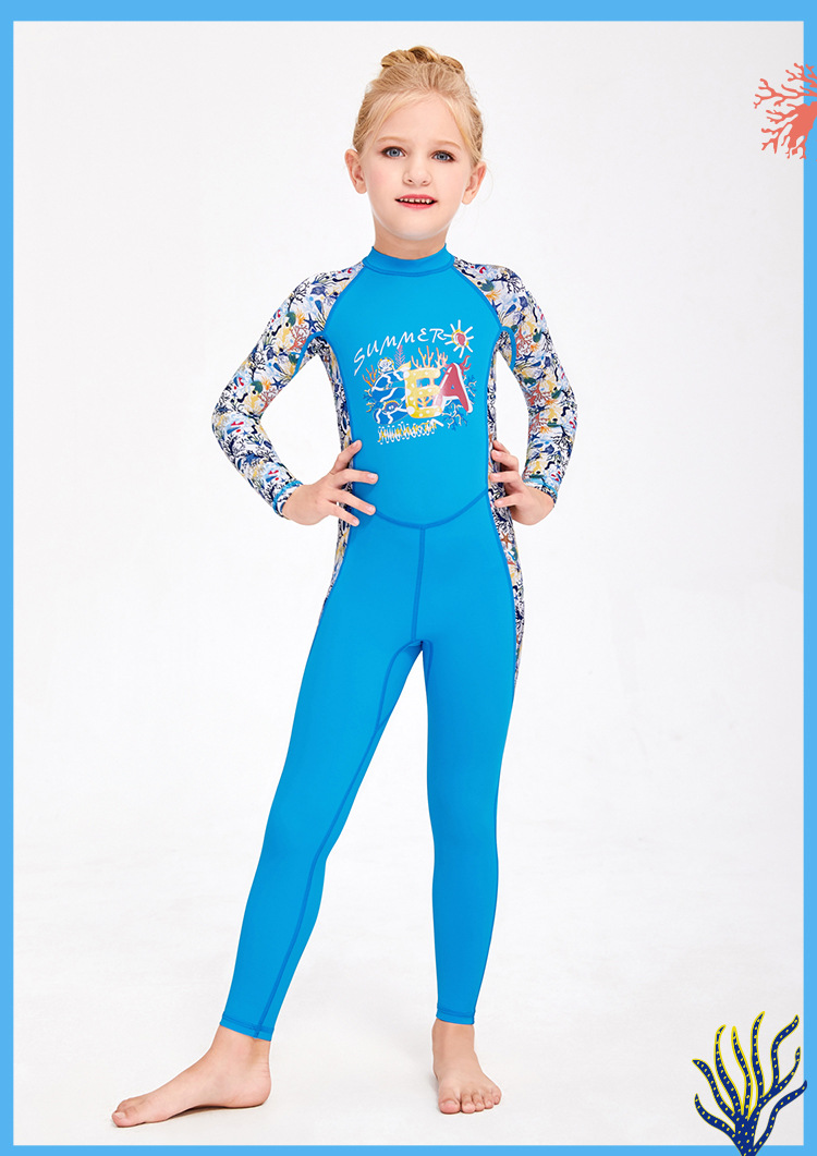 Đồ bơi cho bé gái tay dài full body chống nắng UPF50+