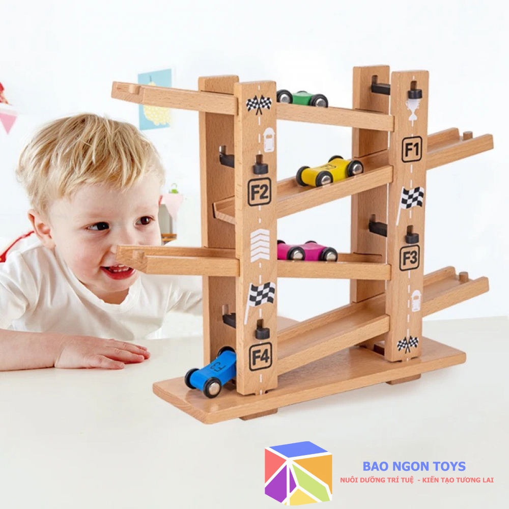 BỘ ĐỒ CHƠI LẮP RÁP ĐƯỜNG ĐUA Ô TÔ NHIỀU TẦNG DÀNH CHO BÉ TRAI 3 TUỔI - BAO NGON TOYS -DG95E