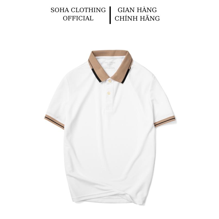 Áo Thun Polo Nam Basic TRƠN cổ phối vải Cá Sấu chuẩn form,hình in sắc nét, POLO T 22-SoHa Clothing