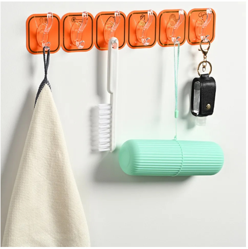 Set 6 Móc Treo Đồ Dán Tường Gấp Khúc Tự Dính Không Cần Khoan Dễ Dán, Dễ Sử Dụng GD763-6Khuc