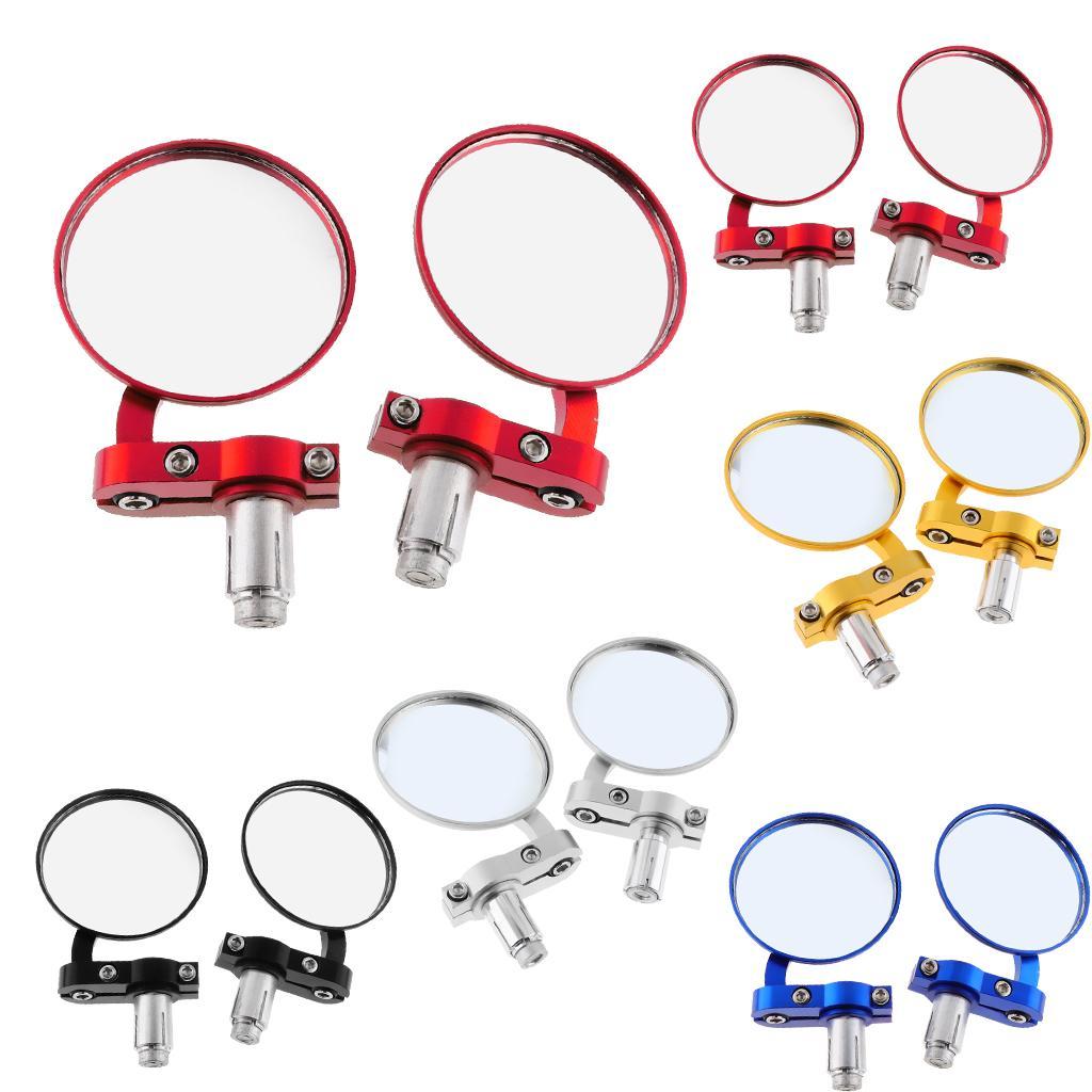 2Pcs 3inch Motorcycle Round Rearview Mirrors for Motorbike Scooter
