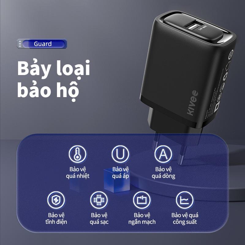 Củ Sạc BASIKE 12W 5V 2.4A Cổng USB Phù Hợp Mang Đi Du Lịch Cho Samsung Xiaomi iPhone-Hàng chính hãng