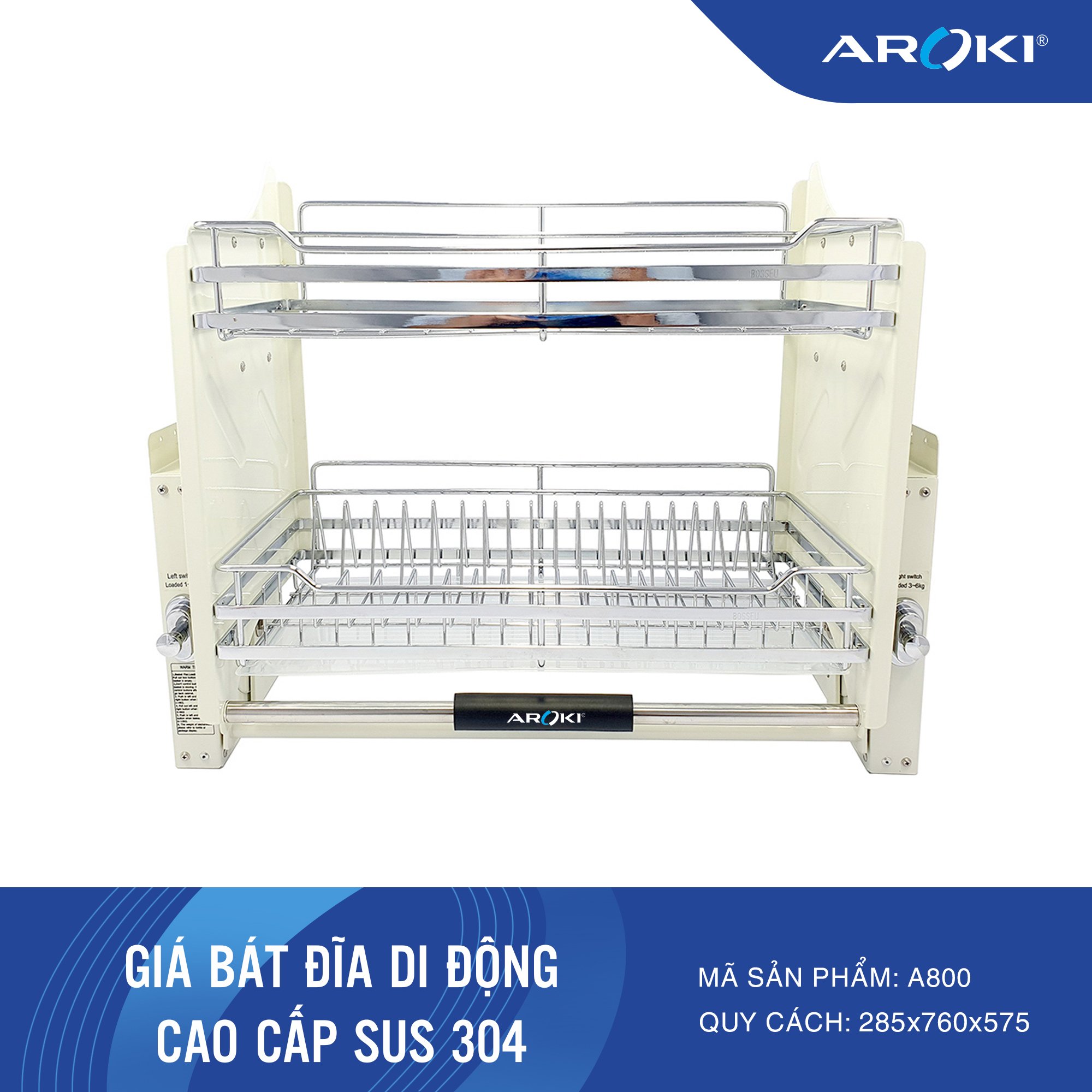 GIÁ BÁT ĐĨA DI ĐỘNG CAO CẤP SUS 304 A800 Bảo Hành Vĩnh Viễn - Có Thợ Lắp Đặt
