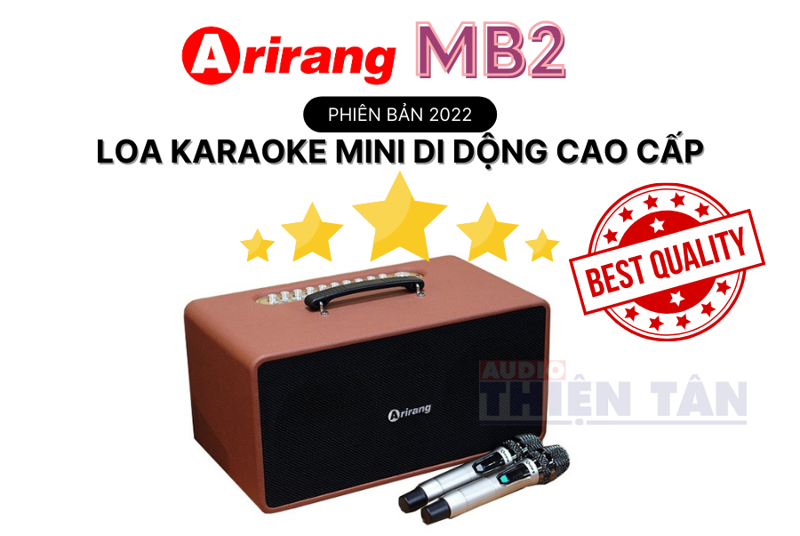 Loa Karaoke di động Arirang MB2 - Tích Hợp Echo Số - Reverb - FBX Chống Hú - Hàng Chính Hãng