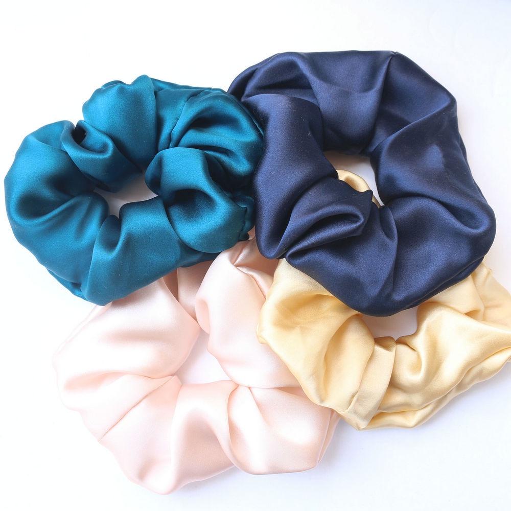 Scrunchies lụa cột tóc màu pastel trơn cao cấp iLita - Dây buộc tóc scrunchie set dễ thương sang trọng