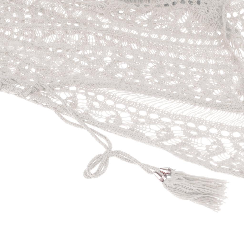 Womens V-Neck Swimwear Hollow Out Swimsuit Cover Up Knitted Beach Dresses