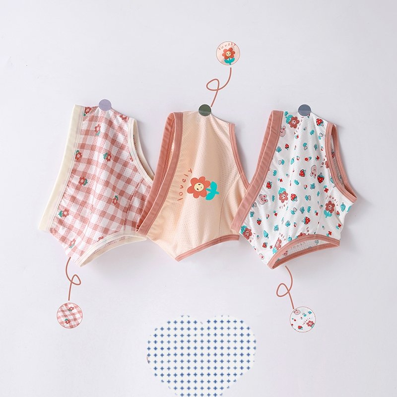 Quần lót bé gái sét 3 chiếc tam giác siêu đẹp chất cotton mềm mịn kháng khuẩn cho bé từ 2-11 tuổi