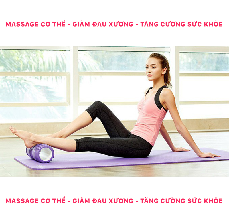 Con Lăn Massage Tập Yoga, Ống Trụ Lăn Xốp Giãn Cơ Có Gai Massage Giãn Cơ