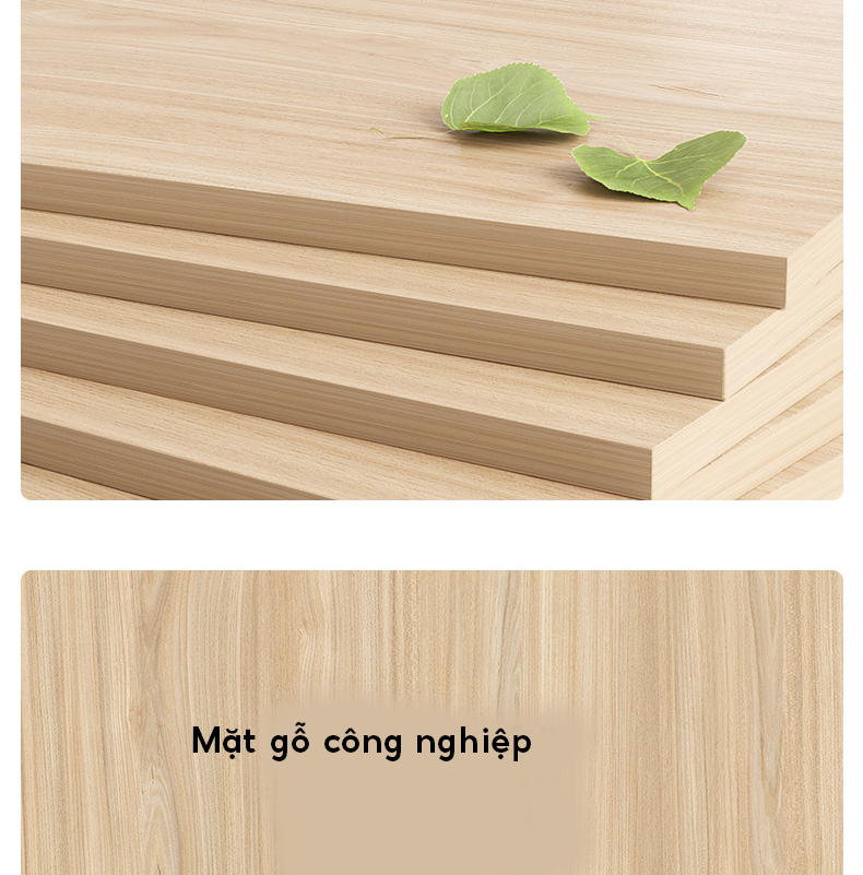 Bàn học thiết kế phong cách hiện đại đa năng đẹp mắt màu gỗ sáng sang trọng hài hòa, bàn làm việc kèm giá sách nhiều ngăn kích thước lớn