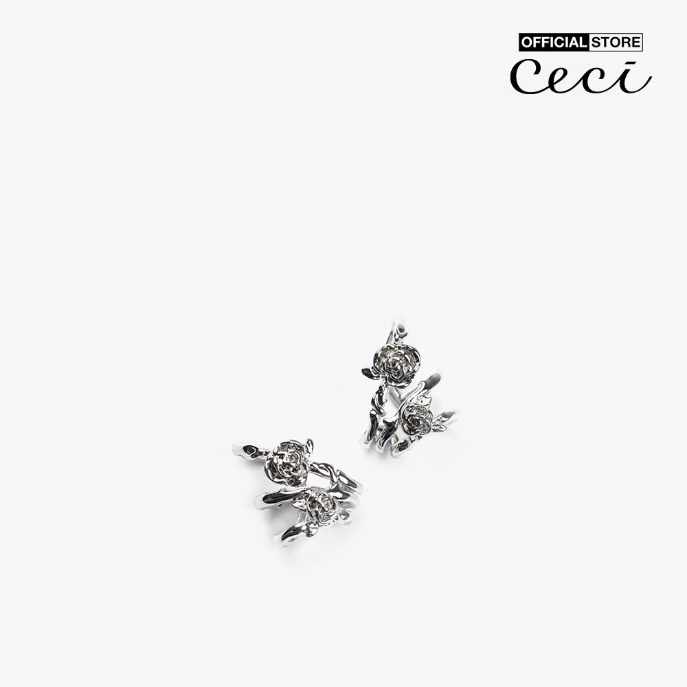 CECI - Khuyên tai nữ thiết kế hoa hồng độc đáo CC1-06000146