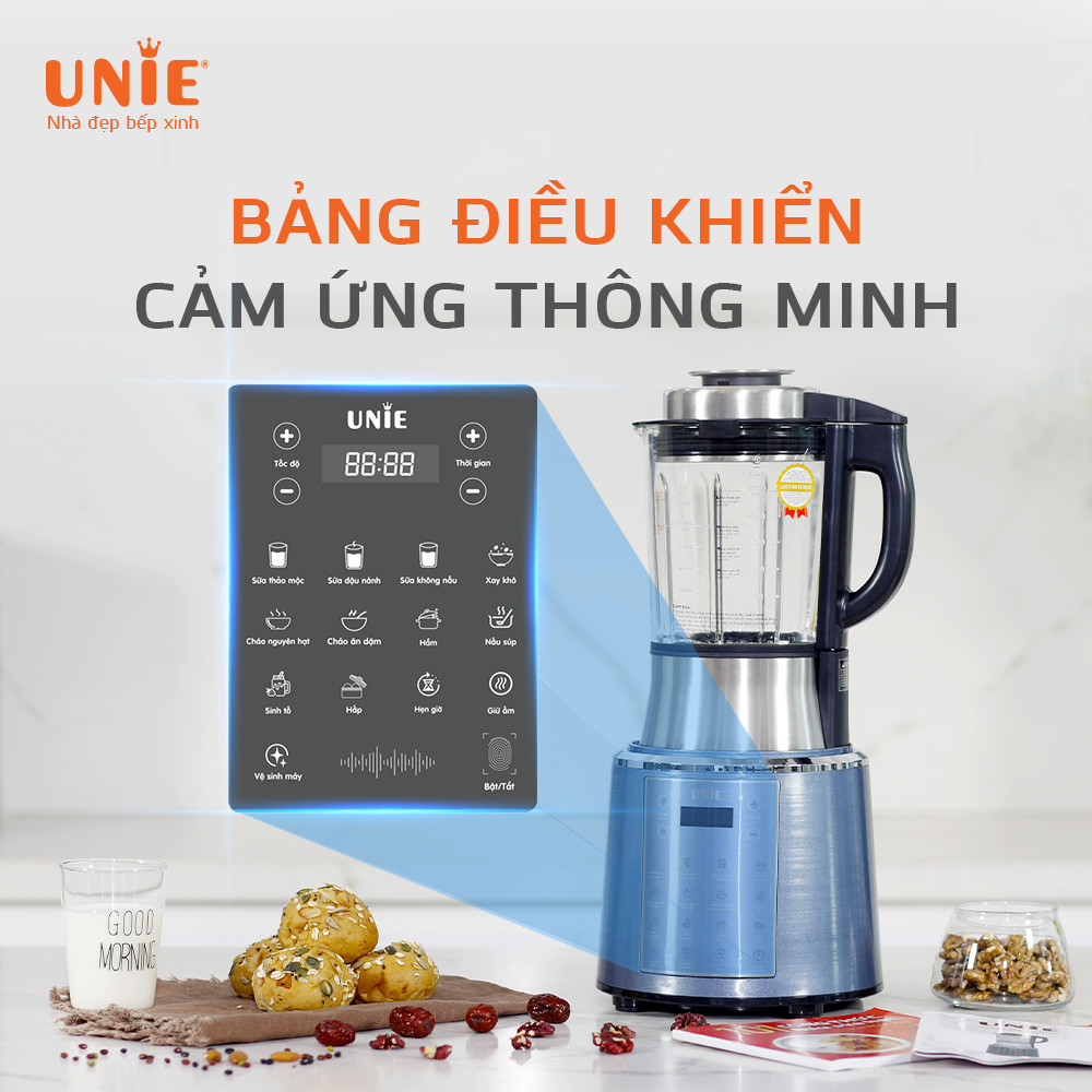 Máy làm sữa hạt xay nấu UNIE V6 công suất 1800W dung tích 1.75L - Hàng chính hãng