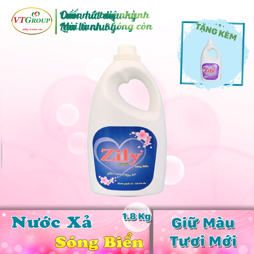 Nước xả vải Zily can 1.8kg (6chai/ Thùng) - Tặng 1 chai NG KH 3.8KG