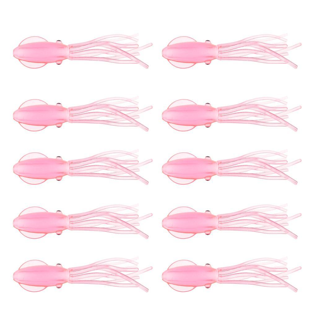2x 10pcs Squid Fishing Lures, Luminous Squid Skirts Lures Bass Bait Crankbait for Saltwater Freshwater