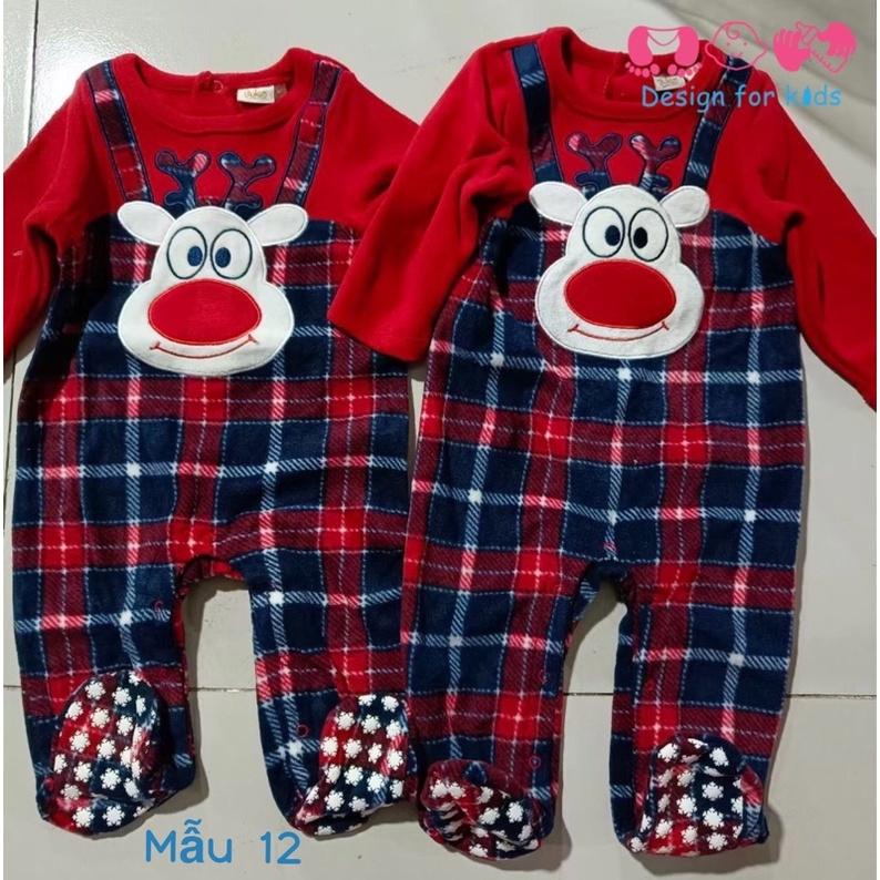 Sleepsuit / body dài tay họa tiết mừng giáng sinh Noel cho bé