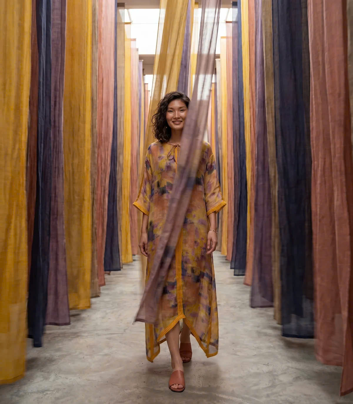 Đầm Kaftan Ramie Thuỷ Ảnh Dre240 Thời trang thiết kế Hity