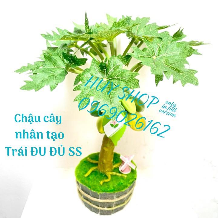 Chậu cây Trái ĐU ĐỦ Nhí để bàn (26cm) nhân tạo trang trí nhà cửa