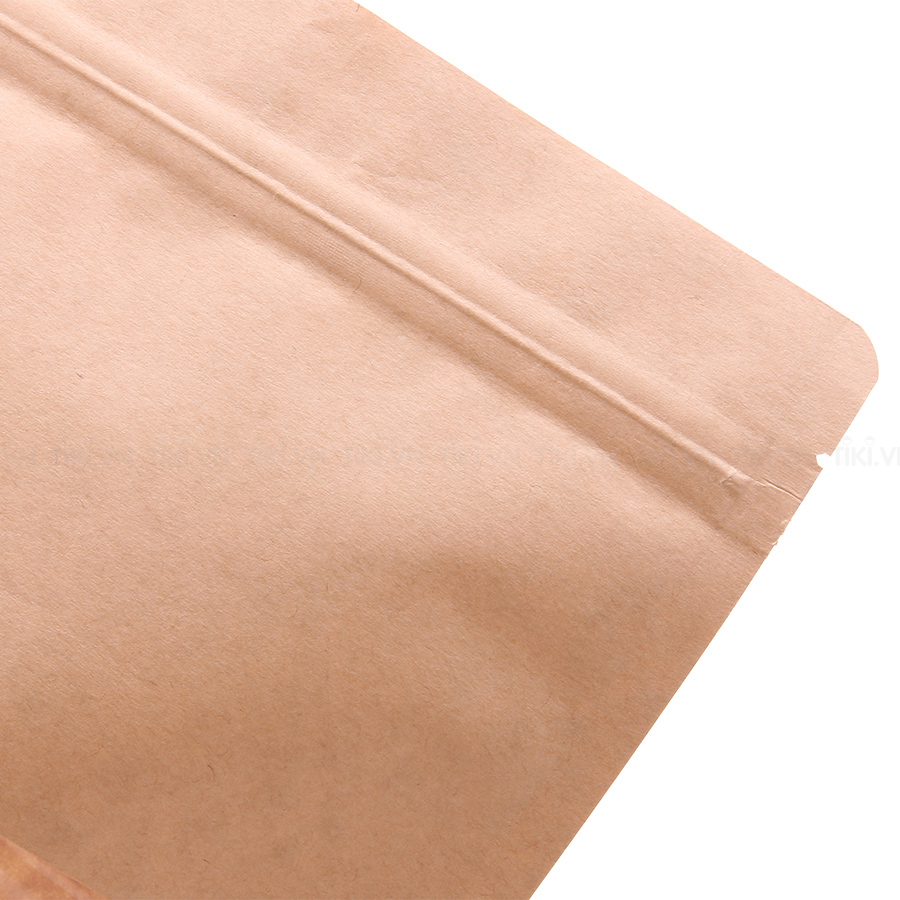Túi giấy Kraft nâu zipper có cửa sổ 12x20cm (1kg)