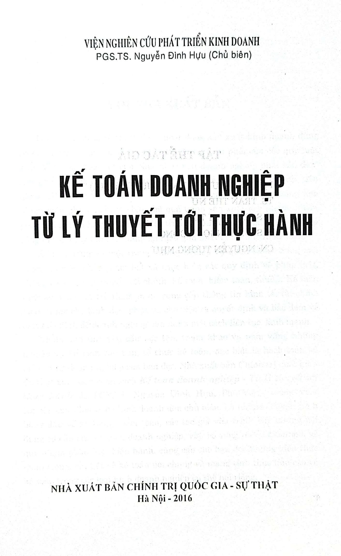 Kế toán doanh nghiệp - Từ lý thuyết tới thực hành