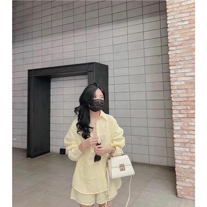 SET ĐI CHƠI, SET 3 MÓN ÁO SƠ MI TAY DÀI KÈM BRA PHỐI QUẦN ĐÙI CỰC HACK TUỔI LUN Ạ