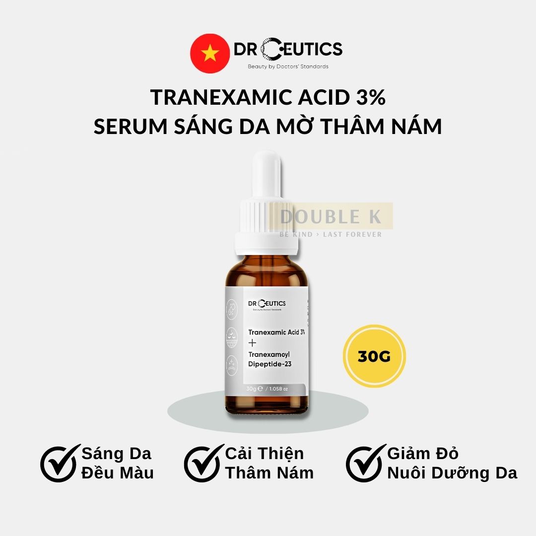 Serum Sáng Da Mờ Nám Sạm DrCeutics Tranexamic Acid 3% + Tranexamoyl Dipeptide-23 - Double K