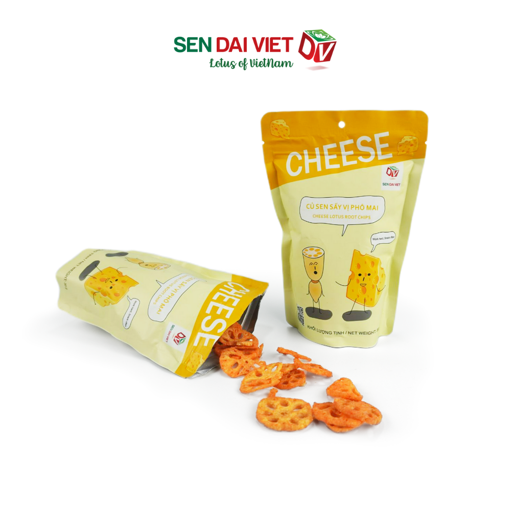 Củ Sen Sấy- Nguyên Vị, Vị Phô Mai, ĐV- Sen Đại Việt- 2 Gói- Gói 35g