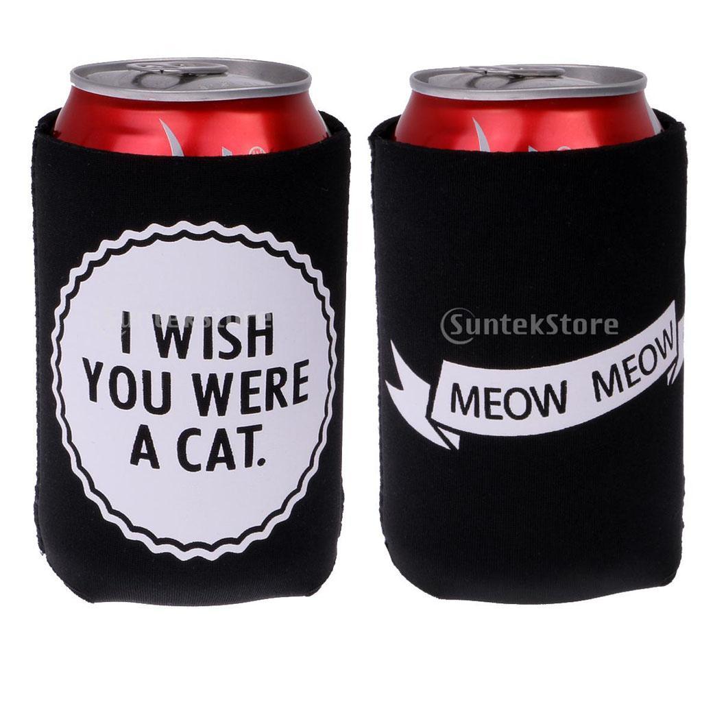 Set 2pcs Stubby Beer Tin Can Cooler Sleeve Chilling Wrap Holder Party Favor