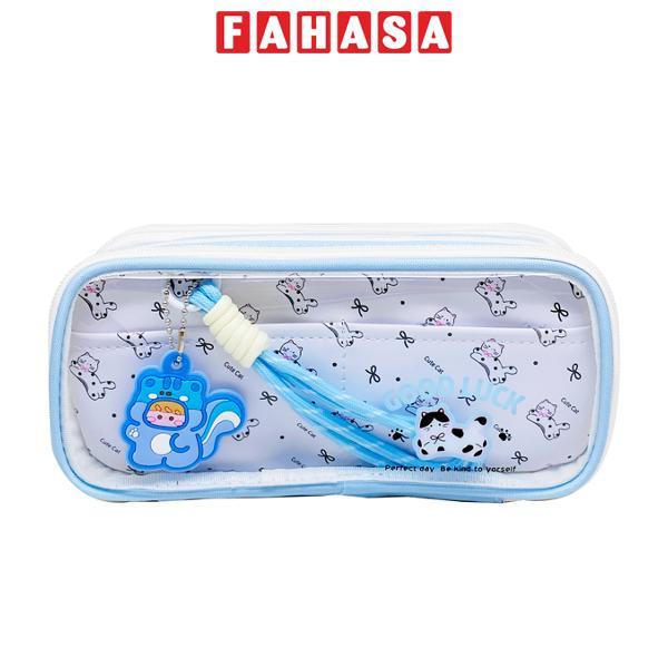 Bóp Viết Good Luck 2 Ngăn Kèm Móc Khóa - Yescholar 9349 - Màu Xanh