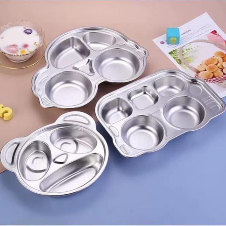khay cơm,khay ăn dặm cho các bé inox 304 cao cấp 100