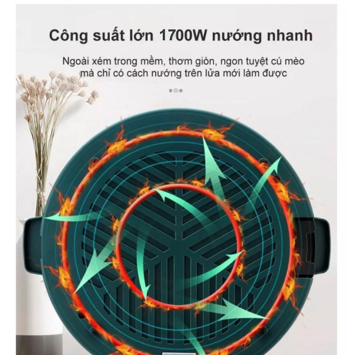 Bếp Lẩu Nướng Đa Năng Không Khói 2 Trong 1- Nồi Tròn Siêu Tiện Dụng - Hàng Chính Hãng